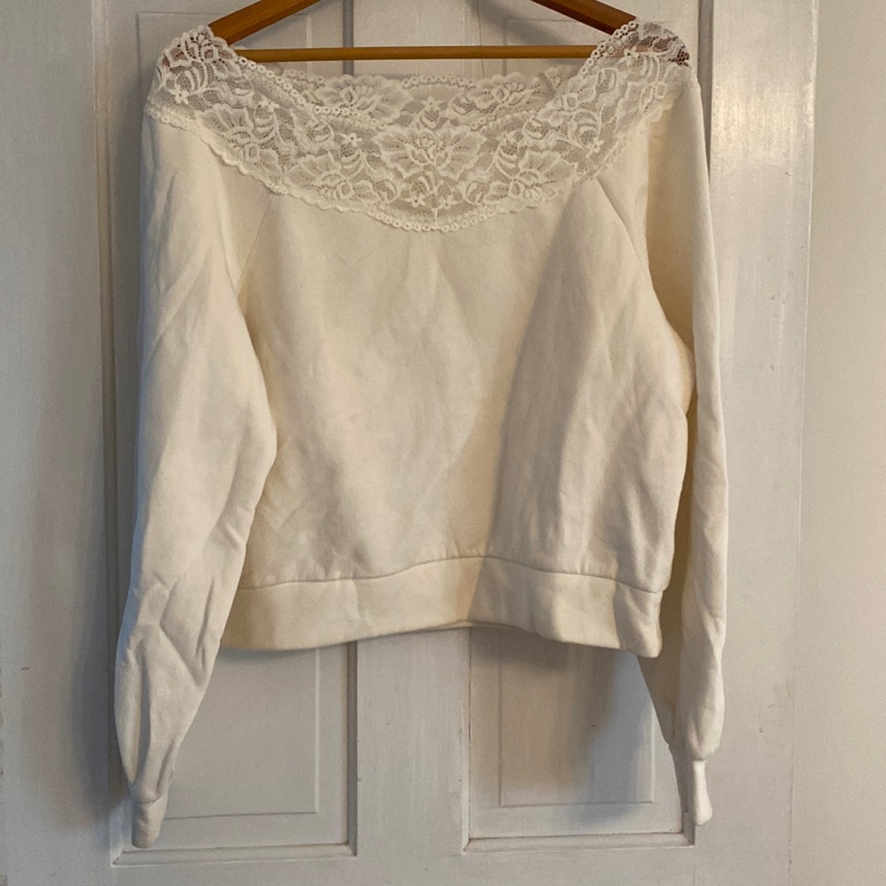 COPY - White Lace Sweatshirt